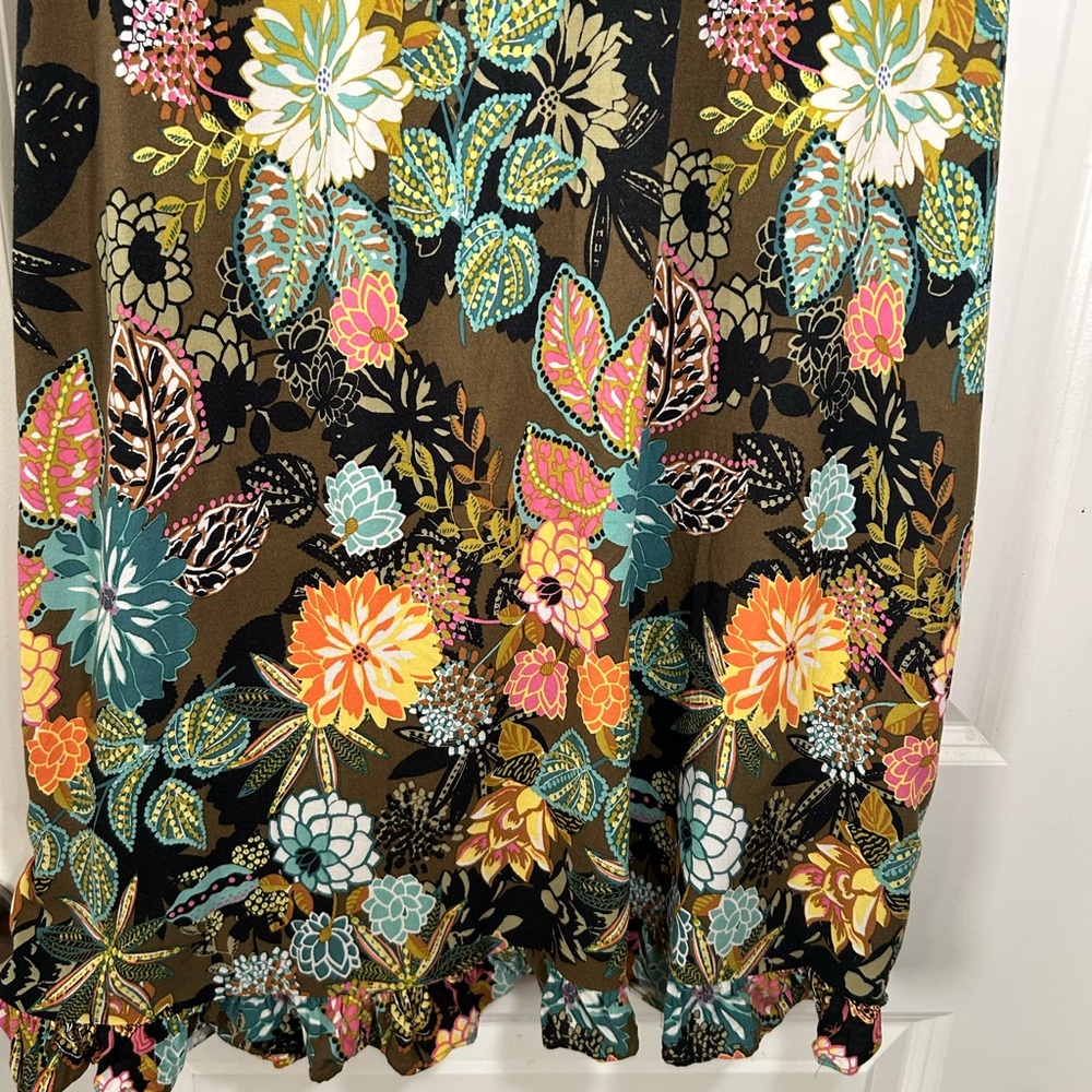 LOFT Olive and Multicolor Floral Dress - Picture 6 of 8